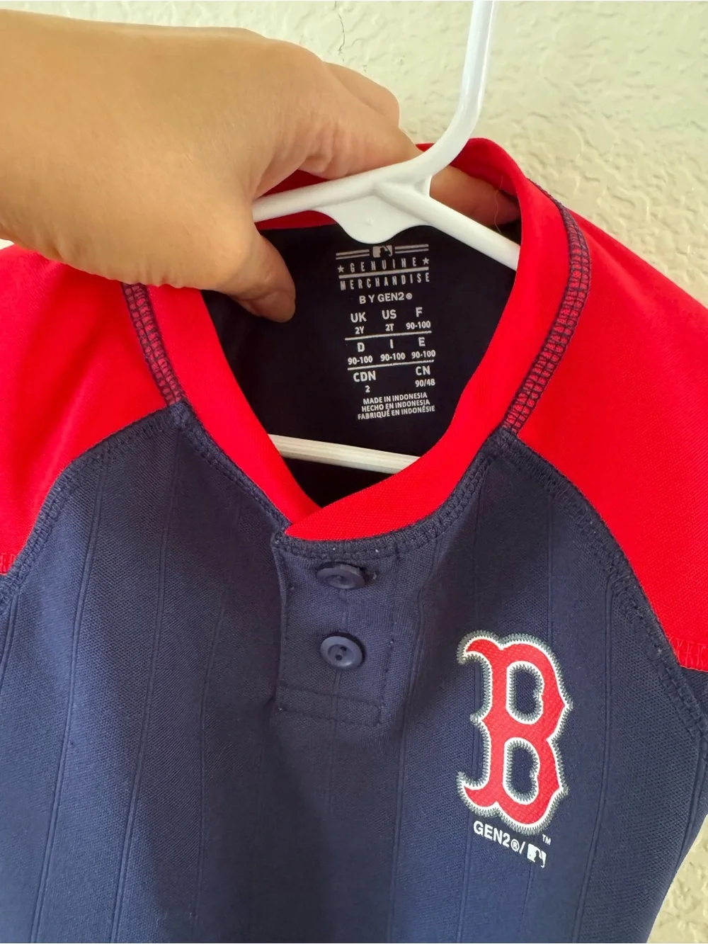 Genuine Merchandise Navy and Red Kids Baseball Jersey